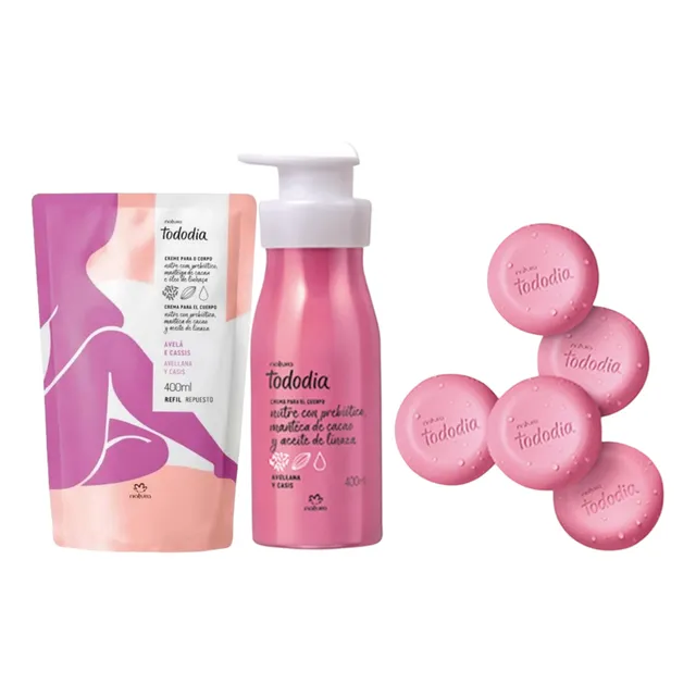 Kit Avellana Y Casis: Crema Corporal+repuest+jabones Natura