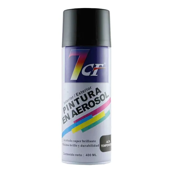 Esmalte Pintura En Aerosol Negro Alta Temperatura 400ml 7cf