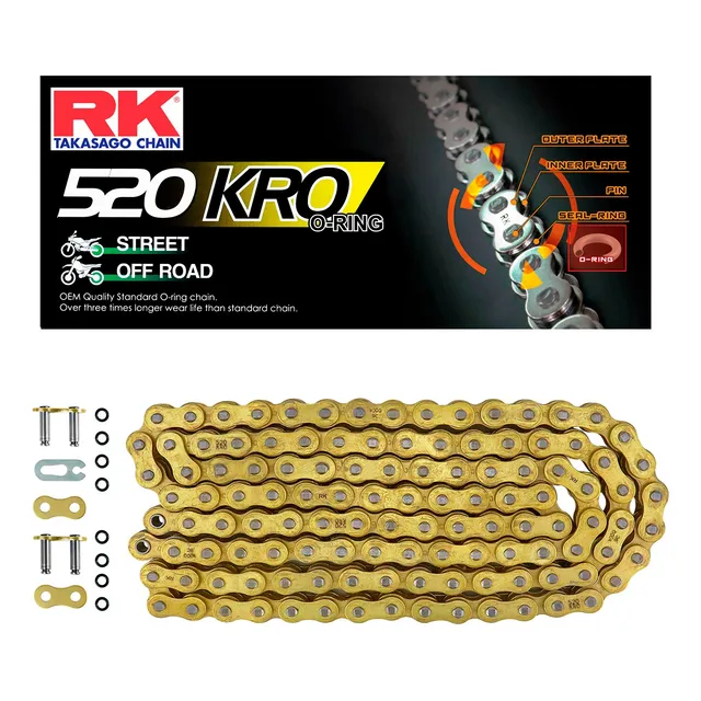 Cadena De Transmision Para Moto Rk 520 X 118 Oring Gold
