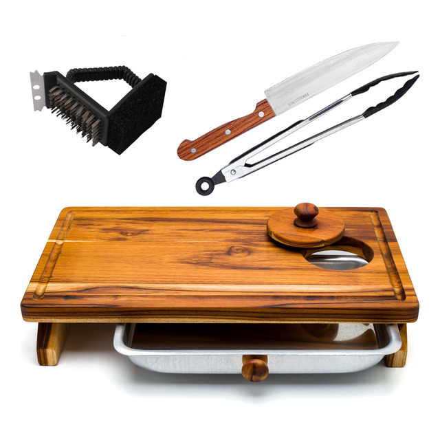 Kit Churrasco Tabua De Carne Corte Madeira Gaveta Com Faca Madeira Marrom Kit Churrasco Tabua De Carne Corte Madeira Gaveta Com Faca Madeira Marrom