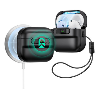 Funda Er Para AirPods 4 Halolock Con Magsafe Negra A Prueba Funda Er Para AirPods 4 Halolock Con Magsafe Negra A Prueba