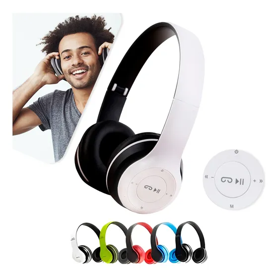 Fone De Ouvido Corrida Bluetooth Regulável Entrada P2 Mp3 Fm