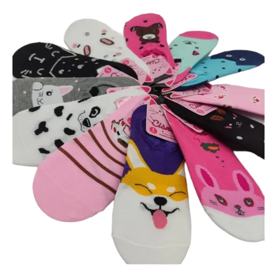 Medias Plantillas Estampadas Para Dama (6 Pares).