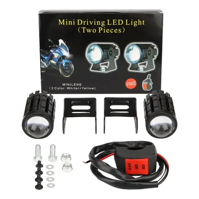 Par Lupas Led Para Motos Luz Blanca Y Amarilla