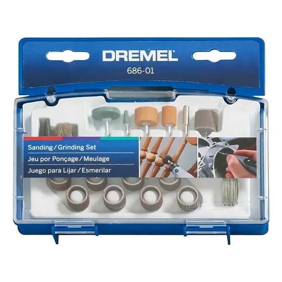 Set de 31 accesorios profesionales de lijado y rectificado de Dremel