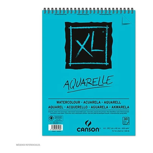 Block A3 Anillado Canson Xl Aquarelle 30h 300gr