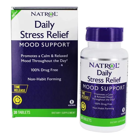 Suplemento Natrol Daily Stress Relief 100 Mg 30 Comprimidos