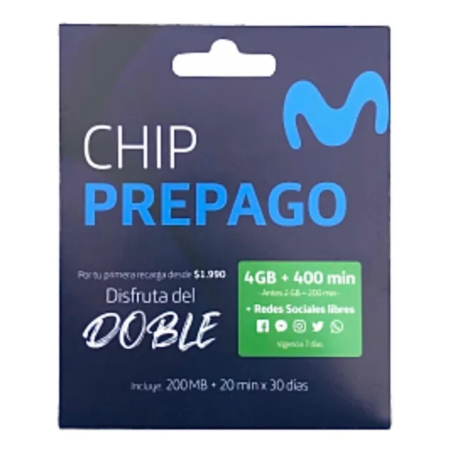 Chip Movistar Prepago Nano Sim - Micro Sim - Somos Smartec -