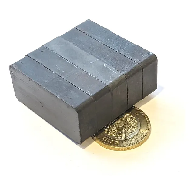 5 Imán Ferrita 48mm X 22mm X 10mm Tipo Dominó Biomagnetismo