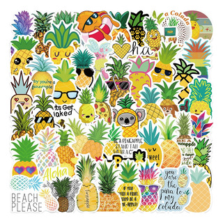 Calcomanías De Vinilo Impermeables Con Forma De Piña, 50 Uni Calcomanías De Vinilo Impermeables Con Forma De Piña, 50 Uni