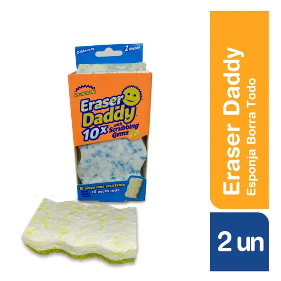 Esponja Scrub Daddy Eraser Daddy doble cara de polyester pack x 2