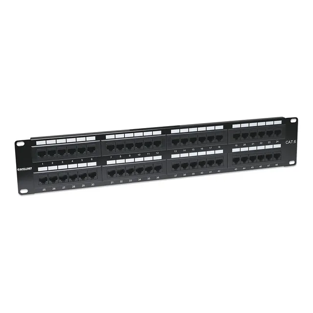 Panel De Parcheo Nexxt Solutions Cat6 48 Puertos Negro /v /v