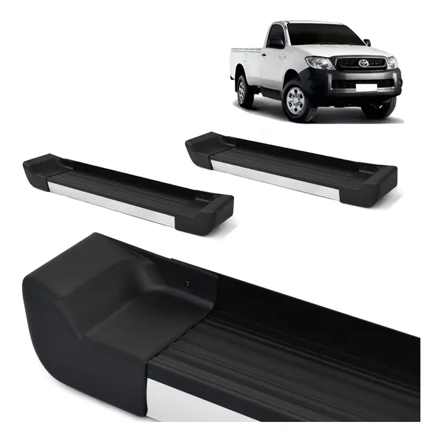 Par Estribo Hilux Sr 4x4 Cabine Simples Exclusivo Preto 2010