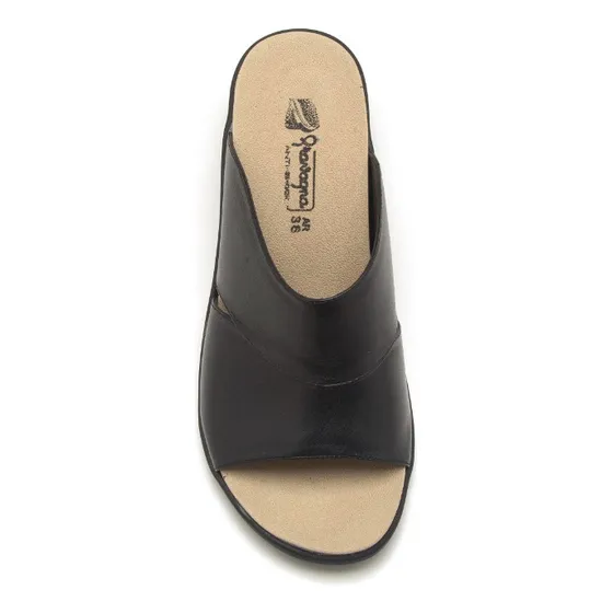 Sandalia Cuero Negro 2618 Mujer Gravagna