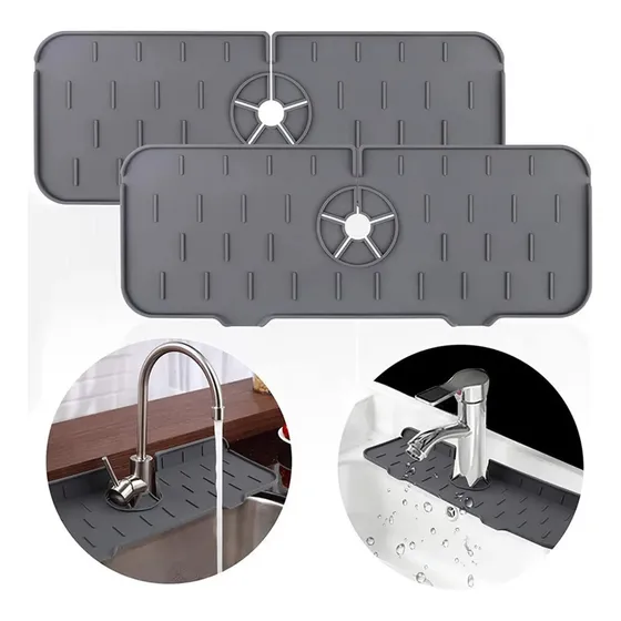 Tapete De Silicona Escurridor Grifo Cocina Fregadero