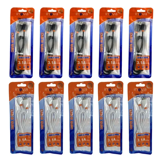 Kit 10 Cabos Tipo C Usb Atacado Revenda