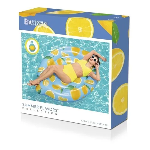 Colchoneta Inflable Pileta Isla Perfumada Limon Bestway