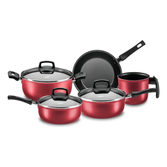 Batería Cocina Olla Mta Safira Aluminio Teflón
