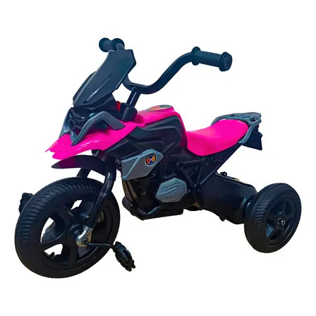 Triciclo Moto Menino Menina Com Kit Proteção Cor Rosa
