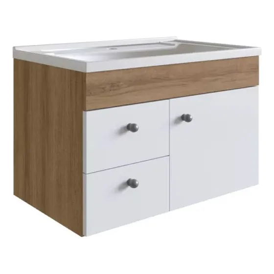 Mueble Armario Baño Aereo Con Bacha Pileta En Marmolina