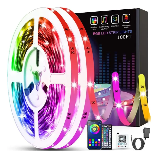 Luces Led Tenmiro Para Dormitorio (2 Rollos De 50 Pies) Sync