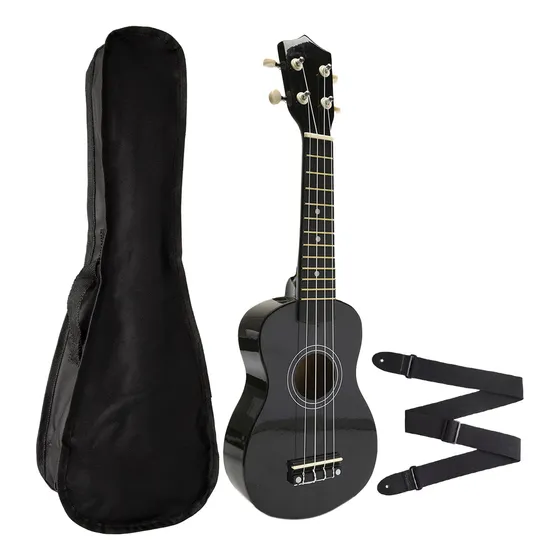 Ukelele Soprano Femmto De Madera Uk01-21 Color Negro