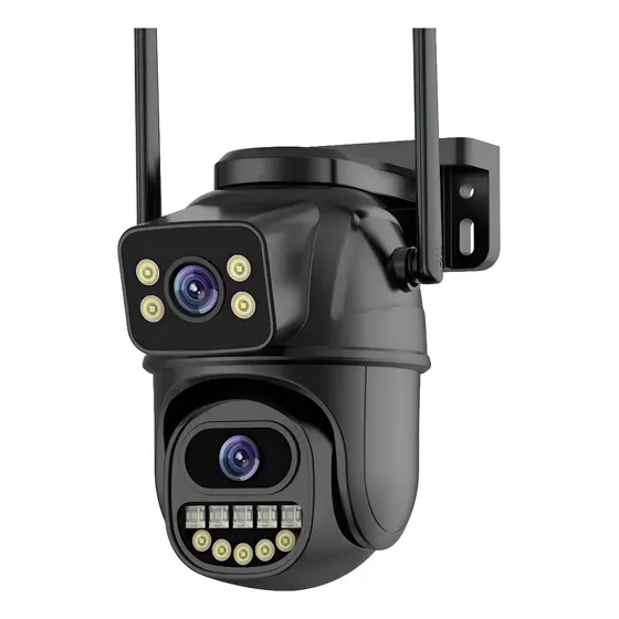 Câmera Segurança Wifi A33 App Icsee Lente Dupla 6mp Cor Preto