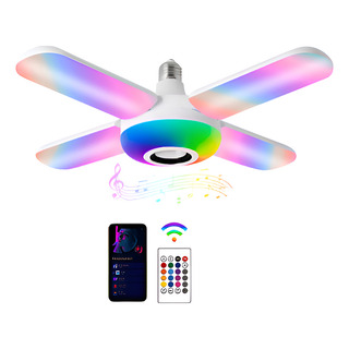 Foco Lámpara Con Bocina Led Rgb Bluetooth Control 4 Aspas Foco Lámpara Con Bocina Led Rgb Bluetooth Control 4 Aspas