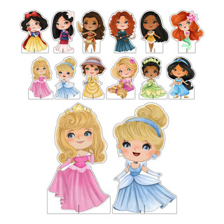 Kit Display Festa Infantil Princesas Aquarela Cute Kit Display Festa Infantil Princesas Aquarela Cute