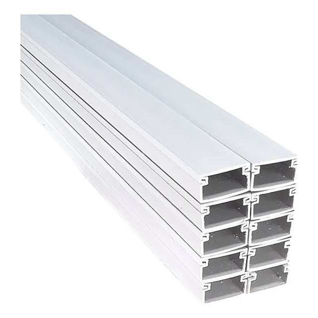 Canaleta Pvc Para Cable 10 Piezas 10x20mm X 1 Metro 1020 Color Blanco