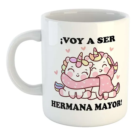 Taza Ceramica Voy A Ser Hermana Mayor Dibujo
