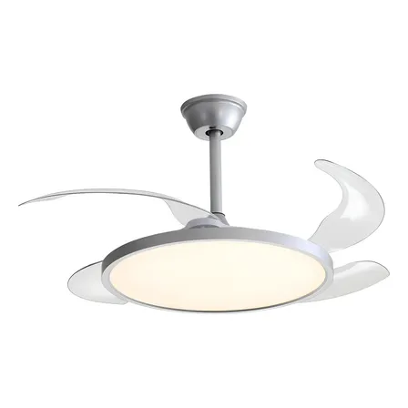 Ventilador De Teto Aliseu Lótus Bivolt Prata Controle Remoto Estrutura Cinza-escuro Pás Transparente Diâmetro 2.794 M Material Das Pás Plástico Quantidade De Pás 4 1.1 M Prateado 127/220v