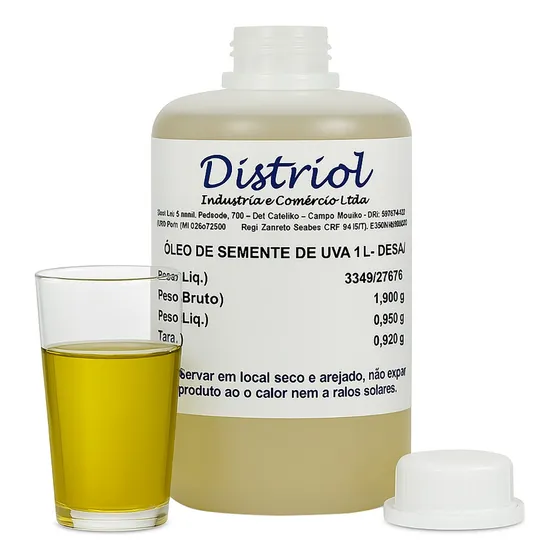 Kit Óleo Vegetal Semente De Uva 100% Puro - 1 Litro
