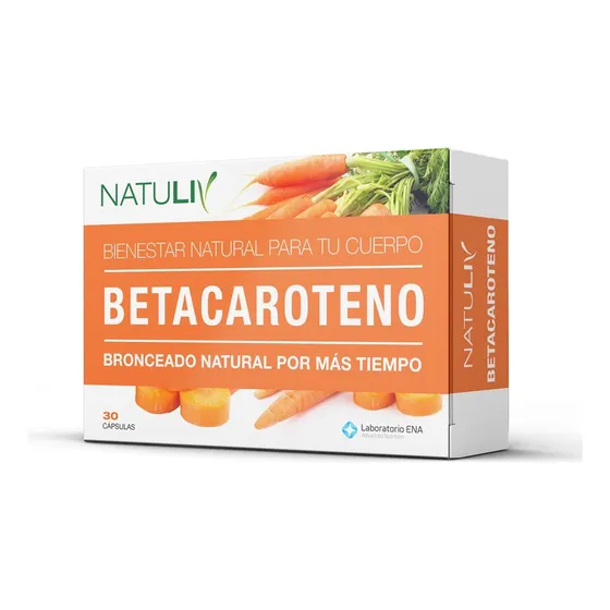 Natuliv Betacaroteno Bronceado Natural X 30 Cápsulas Sabor Sin sabor