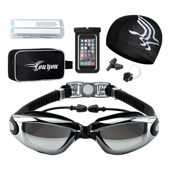 Kit De Gafas De Natación 6en 1,proteccion Uv Y Recubrimiento