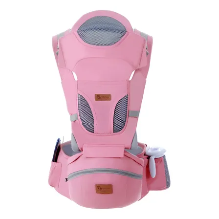 Portabebes Ergonomico Con Soporte Y Bolso Rosado