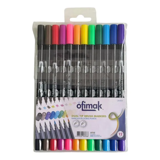 Marcadores Doble Punta Fineliner Finoultrafina Lettering X12