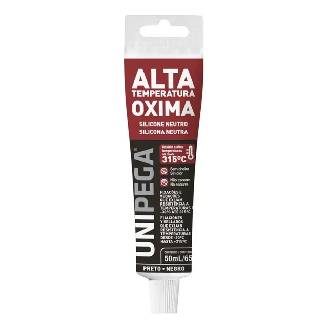 Silicone Neutro Vedação Alta Temperatura Oxima Unipega 50ml