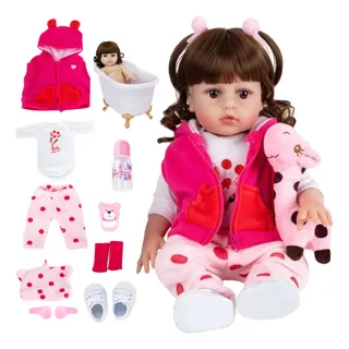 BebĂȘ Reborn Girafinha Banho Silicone Realista Menina BebĂȘ Reborn Girafinha Banho Silicone Realista Menina