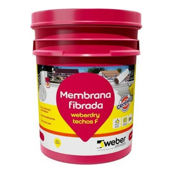 Membrana Fibrada Techos F Weberdry Weber 20 K Color Blanco