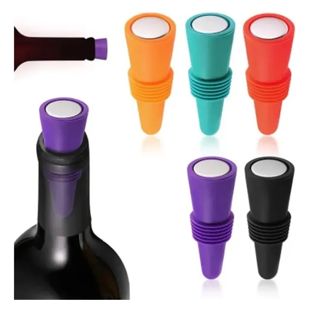  Set X4 Unid Tapones De Silicona Botella Tapa Hermética Vino