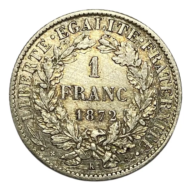 França- Moeda De Prata 1 Franco 1872