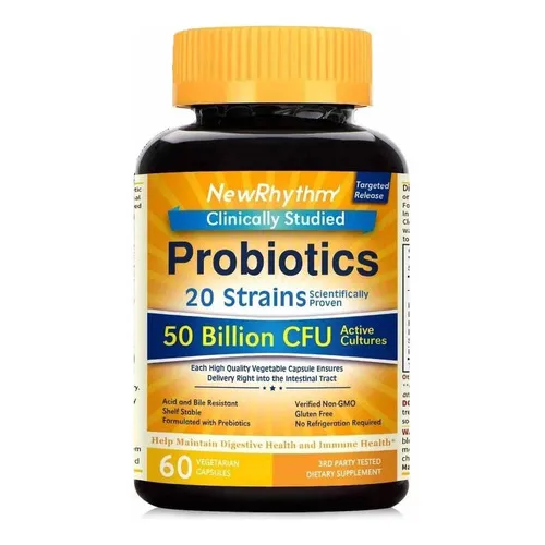 Newrhythm Probióticos 50 Mil Millones Cfu 60 Cápsulas Sabor Sin Sabor