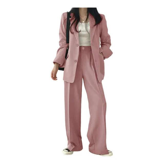 Conjunto De Pantalones Y Chaquetas Tipo Blazer Para Mujer, C