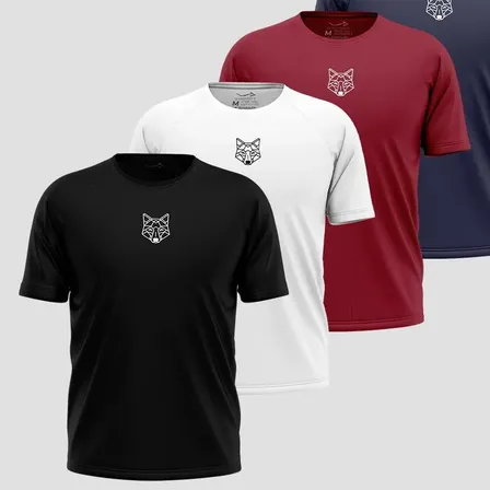 Kit 4 Camisetas Masculinas Dry Lobo Alpha