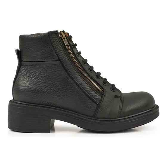 Borcegos Mujer Cuero Briganti Botas Zapato Taco - Mcbo24893