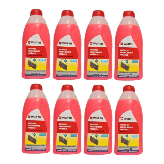 8 Aditivo P/ Radiador Wurth Concentrado Monoetilenoglicol