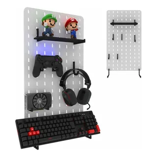 Pegboard Mdf Organizador Setup Gamer Home Office Branco Peq Pegboard Mdf Organizador Setup Gamer Home Office Branco Peq