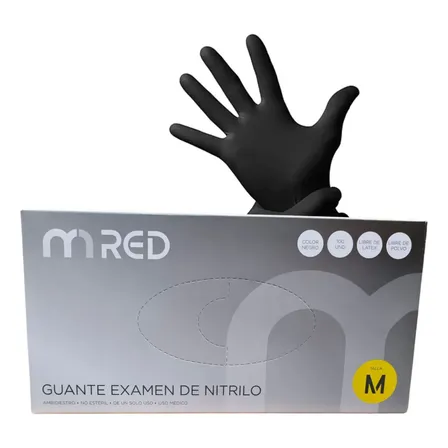 Guantes De Nitrilo Negros Dedos Texturizados (caja 100 Uds)