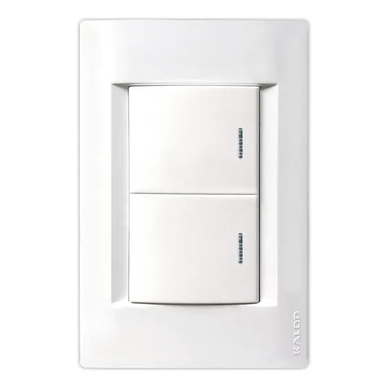 Llave De Luz Kalop 2 Puntos 1/2 Teclón Blanco